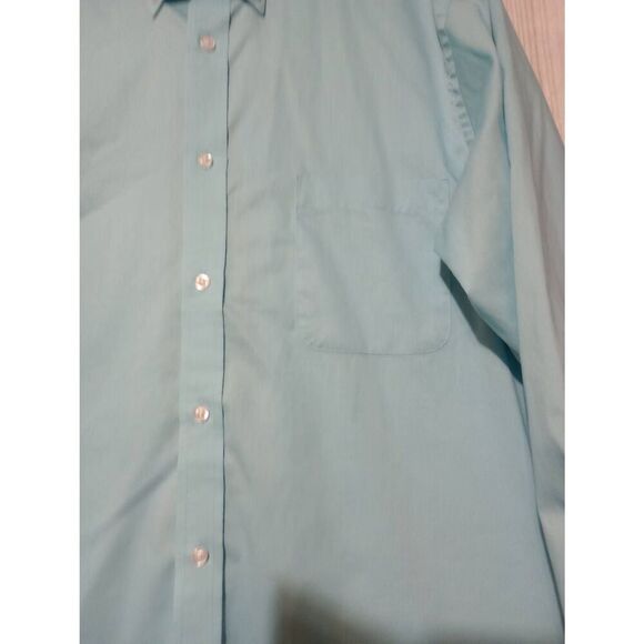 IZOD Mens 16.5 Button Down Long Sleeve Dress Shirt - Light Blue - Picture 3 of 9